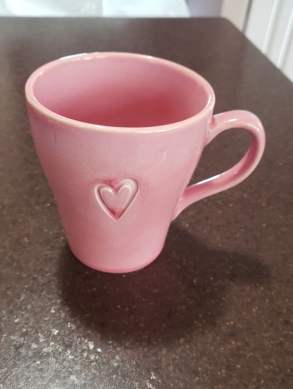 Vintage Starbucks 2006 PINK MUG with CARVED HEART ~ 15 oz ~ Valentine's Day
